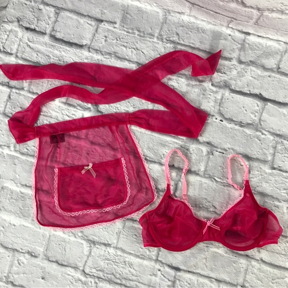 Vintage Victoria’s Secret Sexy Little Things Maid 2pc Bra and Apron Skirt Set - Picture 9 of 9